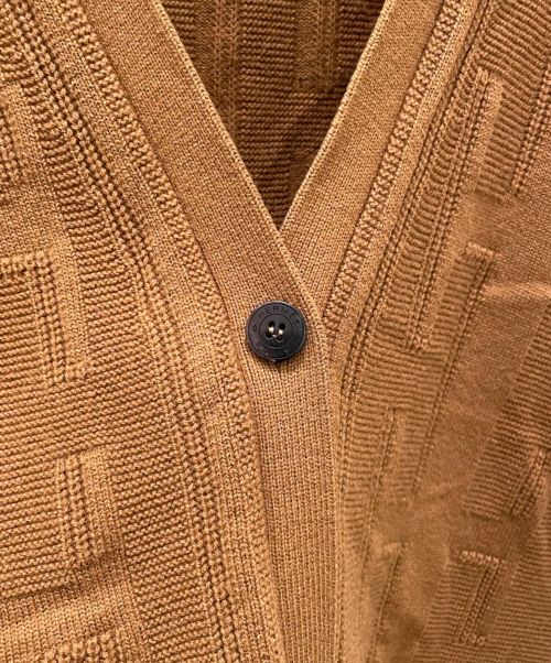 HERMES（エルメス）HERMES (エルメス) ジャガードカーディガン ブラウン サイズ:38の古着・服飾アイテム