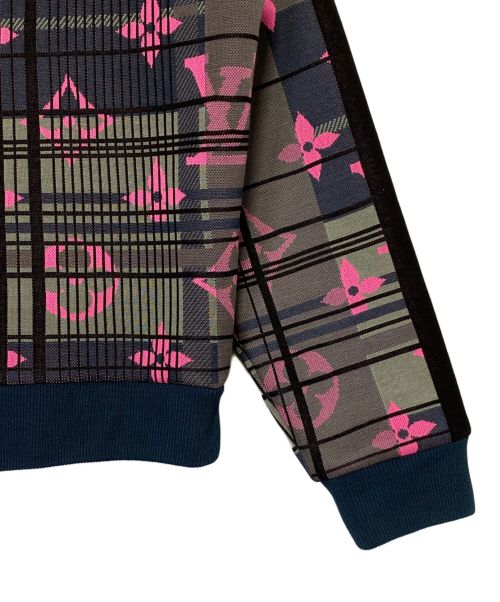 LOUIS VUITTON（ルイ ヴィトン）LOUIS VUITTON (ルイ ヴィトン) モノグラムジャガードスウェット グレー×ピンク サイズ:XSの古着・服飾アイテム