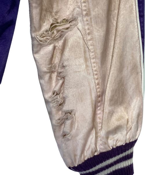 SAINT MICHAEL（セントマイケル）SAINT MICHAEL (セントマイケル) SHERMER ACADEMY (シャーマーアカデミー) シャーマーアカデミースカジャン パープル サイズ:Mの古着・服飾アイテム