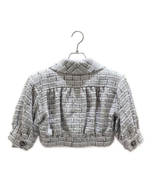 CHANEL（シャネル）CHANEL (シャネル) ショートツイードジャケット ホワイト×グレー サイズ:34の古着・服飾アイテム