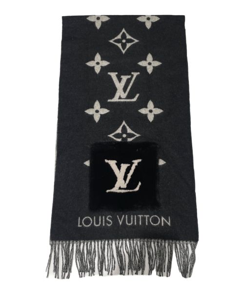 LOUIS VUITTON（ルイ ヴィトン）LOUIS VUITTON (ルイ ヴィトン) マフラー･コールド レイキャビック ブラックの古着・服飾アイテム