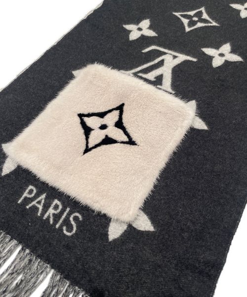 LOUIS VUITTON（ルイ ヴィトン）LOUIS VUITTON (ルイ ヴィトン) マフラー･コールド レイキャビック ブラックの古着・服飾アイテム