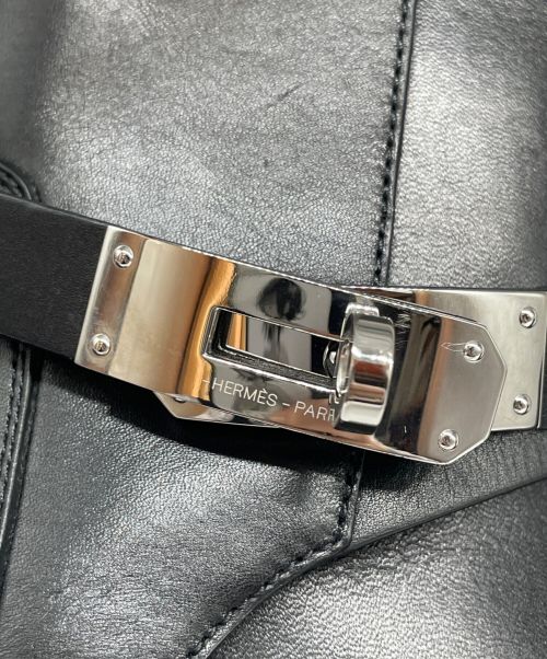 HERMES（エルメス）HERMES (エルメス) Neoネオ レザー ショートブーツ ブラック サイズ:37の古着・服飾アイテム