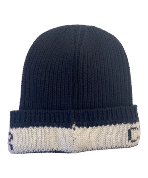 Christian Dior（クリスチャン ディオール）Christian Dior Christian Di Logo cashmere x wool knit cap knit capor （ロゴ カシミヤ×ウール ニット帽 ニットキャッップ） ネイビー サイズ:-の古着・服飾アイテム