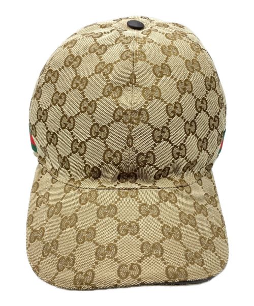 GUCCI（グッチ）GUCCI (グッチ) GGキャンバス ベースボールキャップ ベージュ サイズ:XLの古着・服飾アイテム