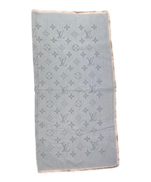 LOUIS VUITTON（ルイ ヴィトン）LOUIS VUITTON (ルイ ヴィトン) モノグラムショール スカイブルー×ピンクの古着・服飾アイテム