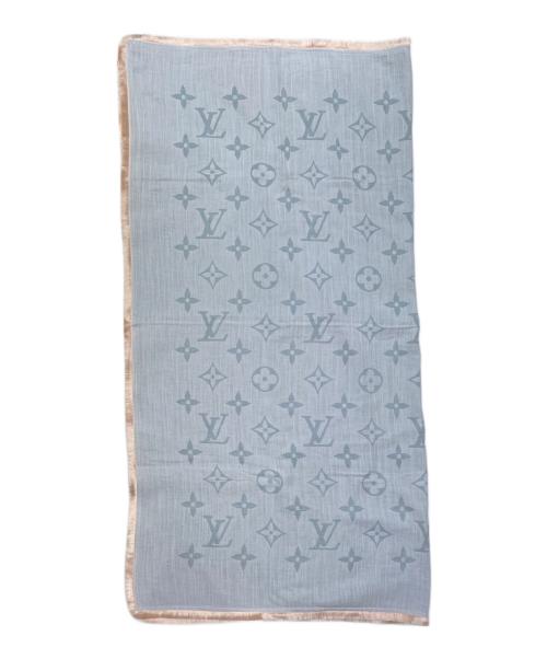 LOUIS VUITTON（ルイ ヴィトン）LOUIS VUITTON (ルイ ヴィトン) モノグラムショール スカイブルー×ピンクの古着・服飾アイテム