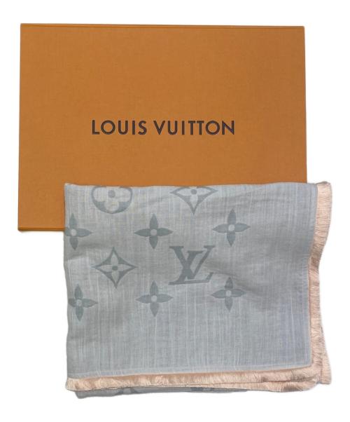 LOUIS VUITTON（ルイ ヴィトン）LOUIS VUITTON (ルイ ヴィトン) モノグラムショール スカイブルー×ピンクの古着・服飾アイテム