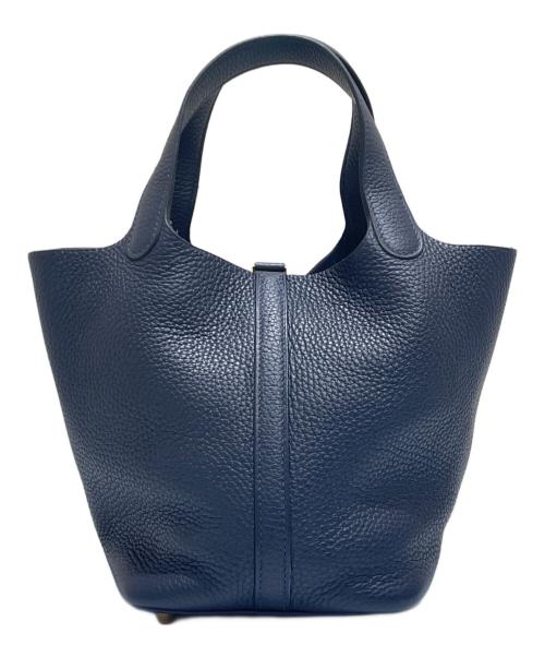 HERMES（エルメス）HERMES (エルメス) ピコタンロック PM /ブルーアンクル/トリヨンクレマンス/ゴールド金具/C刻印：2018年製 ブルーアンクル サイズ:PMの古着・服飾アイテム
