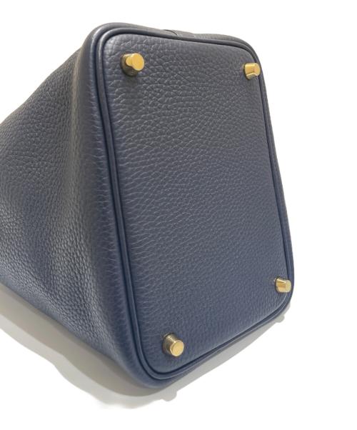 HERMES（エルメス）HERMES (エルメス) ピコタンロック PM /ブルーアンクル/トリヨンクレマンス/ゴールド金具/C刻印：2018年製 ブルーアンクル サイズ:PMの古着・服飾アイテム