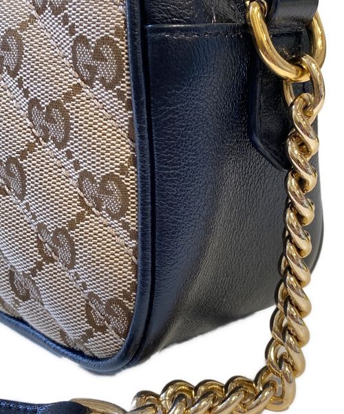 GUCCI（グッチ）GUCCI (グッチ) GGマーモント キルティング スモール ショルダーバッグ ベージュの古着・服飾アイテム