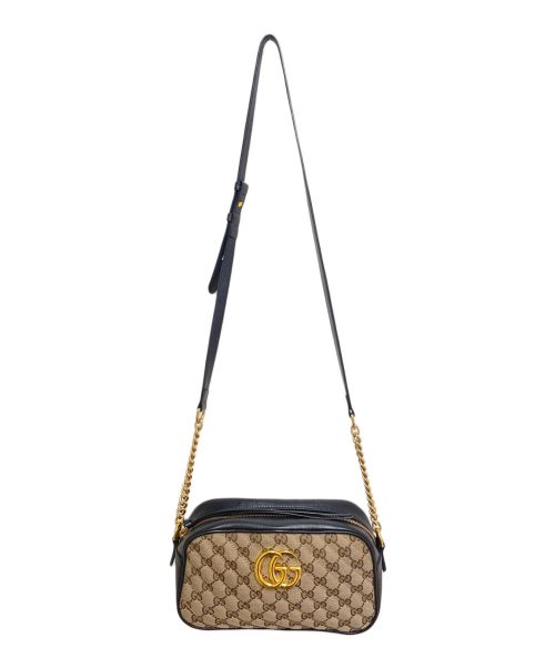 GUCCI（グッチ）GUCCI (グッチ) GGマーモント キルティング スモール ショルダーバッグ ベージュの古着・服飾アイテム