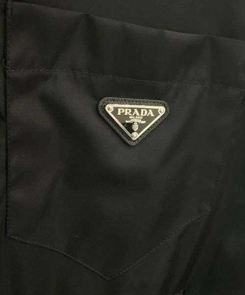 PRADA（プラダ）PRADA (プラダ) オープンカラーエンブレムシャツ ブラック サイズ:Mの古着・服飾アイテム