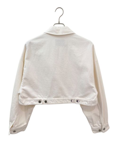 PRADA（プラダ）PRADA (プラダ) クロップドデニムジャケット ホワイト サイズ:38の古着・服飾アイテム