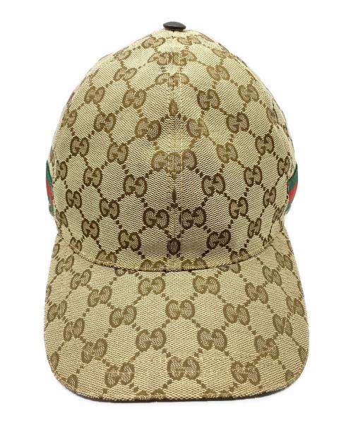 GUCCI（グッチ）GUCCI (グッチ) GGキャンバスキャップ ベージュ サイズ:L/59の古着・服飾アイテム