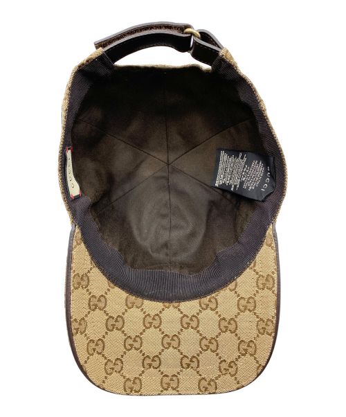 GUCCI（グッチ）GUCCI (グッチ) GGキャンバスキャップ ベージュ サイズ:L/59の古着・服飾アイテム