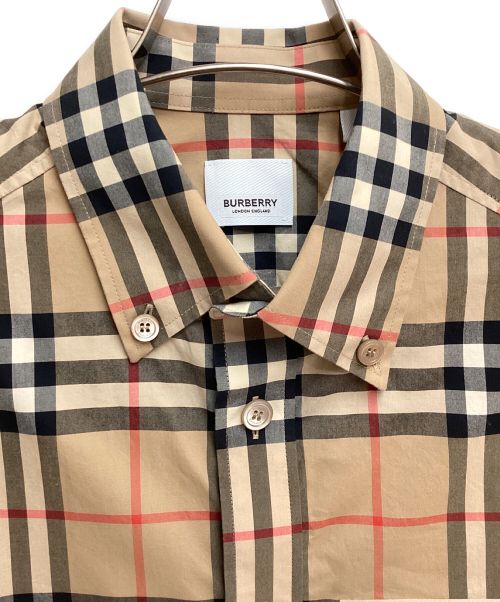 BURBERRY LONDON（バーバリーロンドン）BURBERRY LONDON (バーバリーロンドン) ロゴパッチノヴァチェックシャツ ベージュ サイズ:XSの古着・服飾アイテム