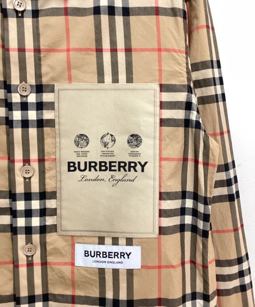 BURBERRY LONDON（バーバリーロンドン）BURBERRY LONDON (バーバリーロンドン) ロゴパッチノヴァチェックシャツ ベージュ サイズ:XSの古着・服飾アイテム