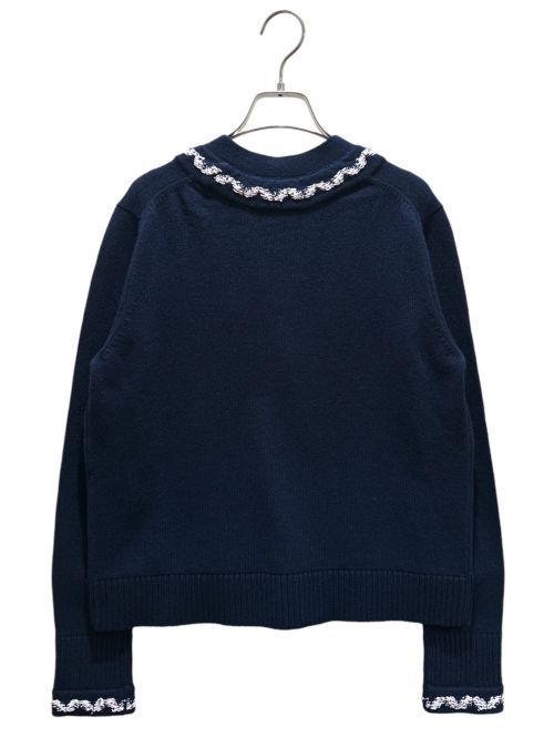 CHANEL（シャネル）CHANEL (シャネル) ココボタンツイードトリムカーディガン ネイビー サイズ:40の古着・服飾アイテム