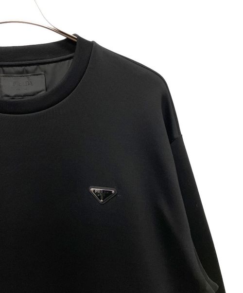 PRADA（プラダ）PRADA (プラダ) テクニカルコットンロゴスウェット ブラック サイズ:Lの古着・服飾アイテム