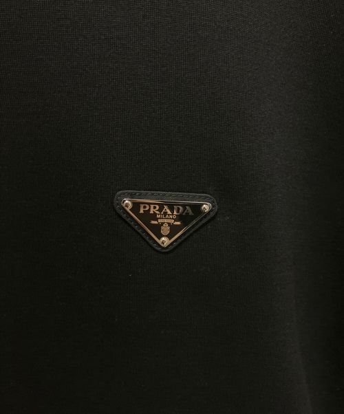 PRADA（プラダ）PRADA (プラダ) テクニカルコットンロゴスウェット ブラック サイズ:Lの古着・服飾アイテム