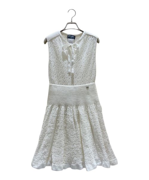 CHANEL（シャネル）CHANEL (シャネル) ニットワンピース ホワイト サイズ:36の古着・服飾アイテム