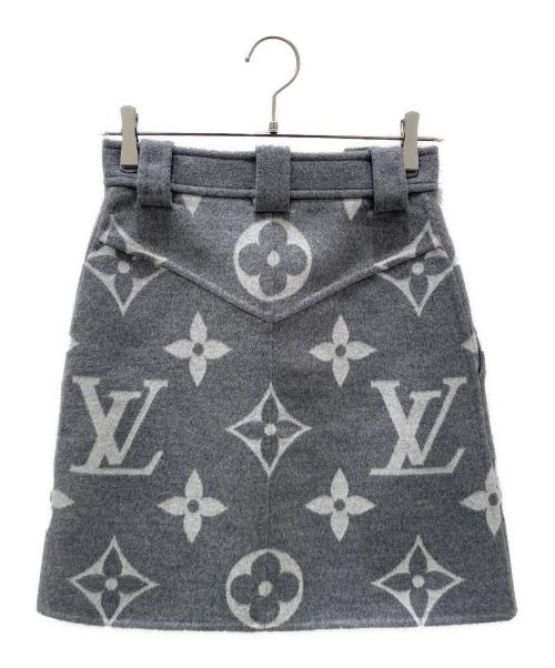 LOUIS VUITTON（ルイ ヴィトン）LOUIS VUITTON (ルイ ヴィトン) モノグラムジャイアントウールスカート グレー サイズ:34の古着・服飾アイテム