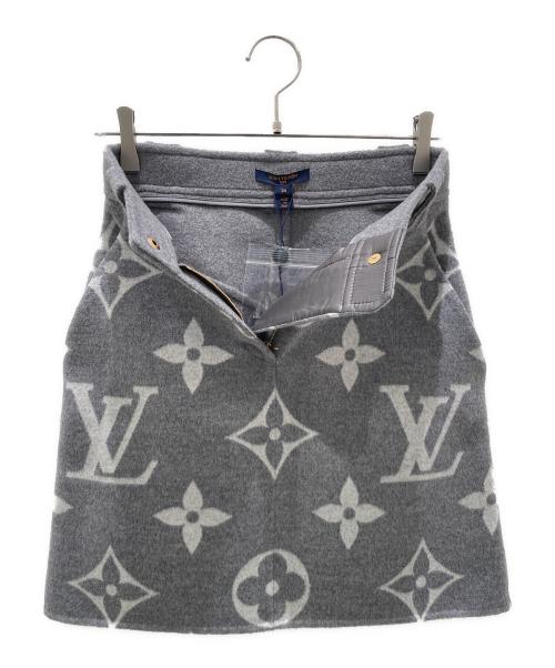 LOUIS VUITTON（ルイ ヴィトン）LOUIS VUITTON (ルイ ヴィトン) モノグラムジャイアントウールスカート グレー サイズ:34の古着・服飾アイテム
