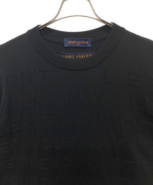 LOUIS VUITTON（ルイ ヴィトン）LOUIS VUITTON (ルイ ヴィトン) ロゴニットレターTシャツ/ヴァージルアブロー ブラック サイズ:Lの古着・服飾アイテム