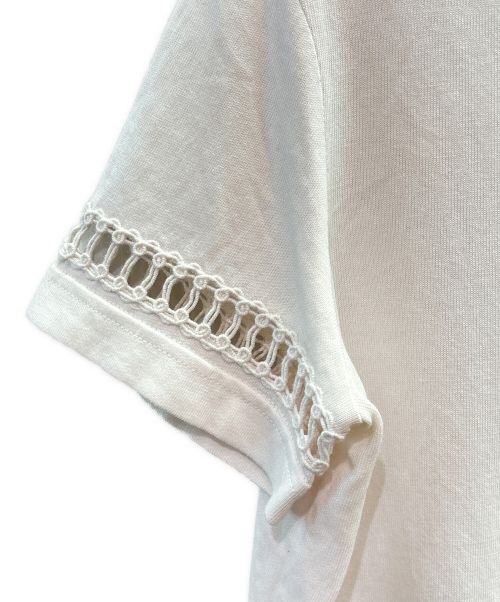 CHANEL（シャネル）CHANEL (シャネル) ココマーク エンブロダイリー レース ショートスリーブカットソー ライトピンク サイズ:34/36の古着・服飾アイテム