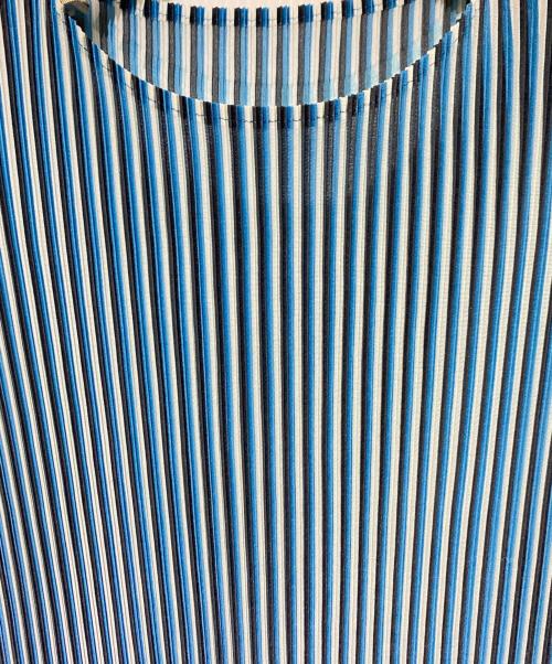 PLEATS PLEASE（プリーツプリーズ）PLEATS PLEASE (プリーツプリーズ) プリーツノースリーブカットソー ブルー サイズ:3の古着・服飾アイテム