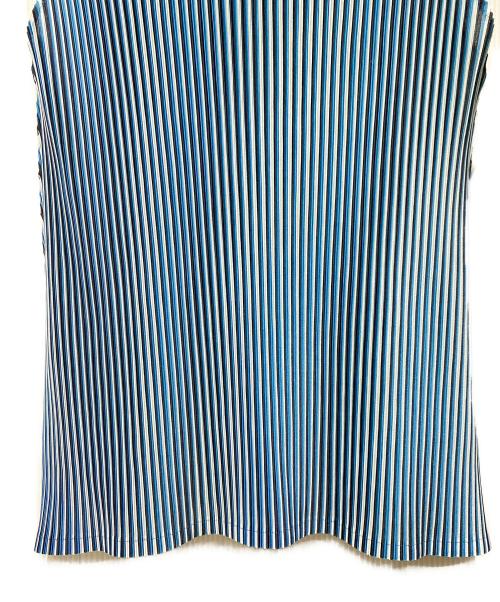 PLEATS PLEASE（プリーツプリーズ）PLEATS PLEASE (プリーツプリーズ) プリーツノースリーブカットソー ブルー サイズ:3の古着・服飾アイテム