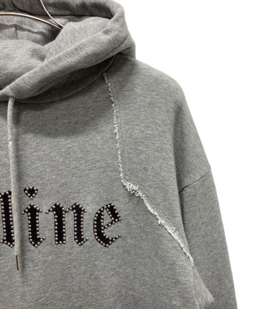 CELINE（セリーヌ）CELINE (セリーヌ) スタッズロゴ コンフォートパーカー グレー サイズ:Lの古着・服飾アイテム