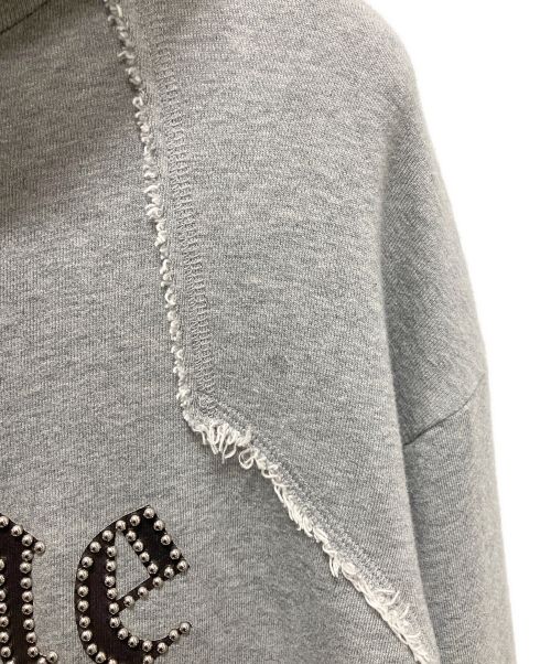 CELINE（セリーヌ）CELINE (セリーヌ) スタッズロゴ コンフォートパーカー グレー サイズ:Lの古着・服飾アイテム