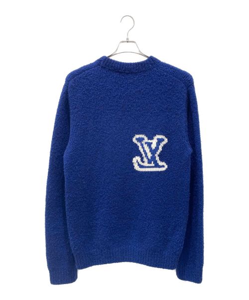 LOUIS VUITTON（ルイ ヴィトン）LOUIS VUITTON (ルイ ヴィトン) LVインタルシアクルーネックニット ブルー サイズ:Lの古着・服飾アイテム