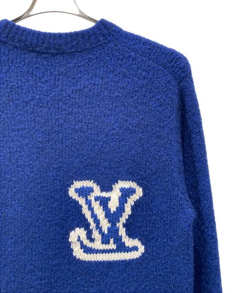 LOUIS VUITTON（ルイ ヴィトン）LOUIS VUITTON (ルイ ヴィトン) LVインタルシアクルーネックニット ブルー サイズ:Lの古着・服飾アイテム