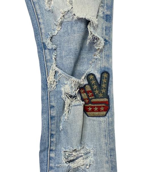 AMIRI（アミリ）AMIRI (アミリ) ダメージワッペンスキニーパンツ サイズ:71cm(W28)の古着・服飾アイテム