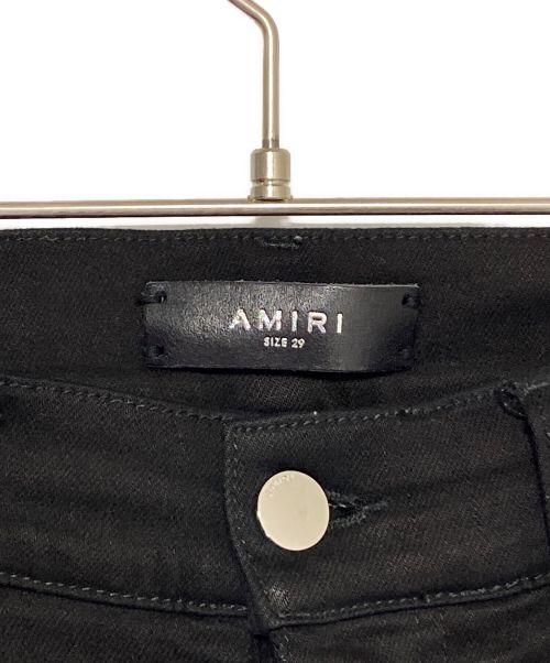 AMIRI（アミリ）AMIRI (アミリ) MX1 蛇腹ダメージ加工 ボタンフライ スキニーデニムパンツ ブラック サイズ:W29(73.5cm)の古着・服飾アイテム