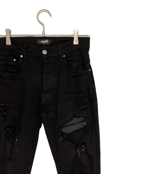 AMIRI（アミリ）AMIRI (アミリ) MX1 蛇腹ダメージ加工 ボタンフライ スキニーデニムパンツ ブラック サイズ:W29(73.5cm)の古着・服飾アイテム