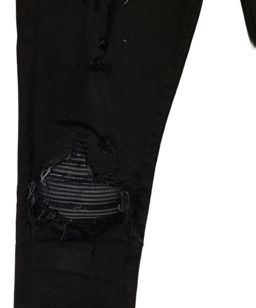 AMIRI（アミリ）AMIRI (アミリ) MX1 蛇腹ダメージ加工 ボタンフライ スキニーデニムパンツ ブラック サイズ:W29(73.5cm)の古着・服飾アイテム