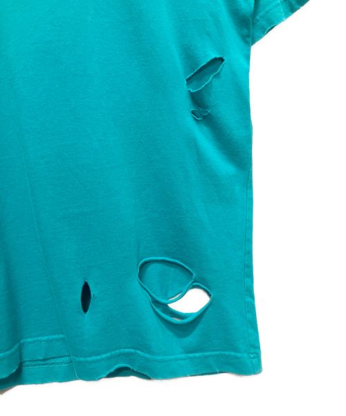 BALENCIAGA（バレンシアガ）BALENCIAGA (バレンシアガ)  デストロイ加工ロゴプリントTシャツ スカイブルー サイズ:XSの古着・服飾アイテム