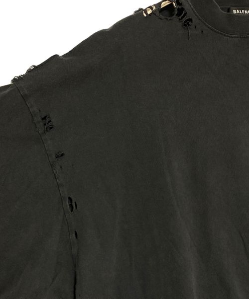 BALENCIAGA（バレンシアガ）BALENCIAGA (バレンシアガ) OVERSIZED REPAIRED T-SHIRT グレー サイズ:Lの古着・服飾アイテム