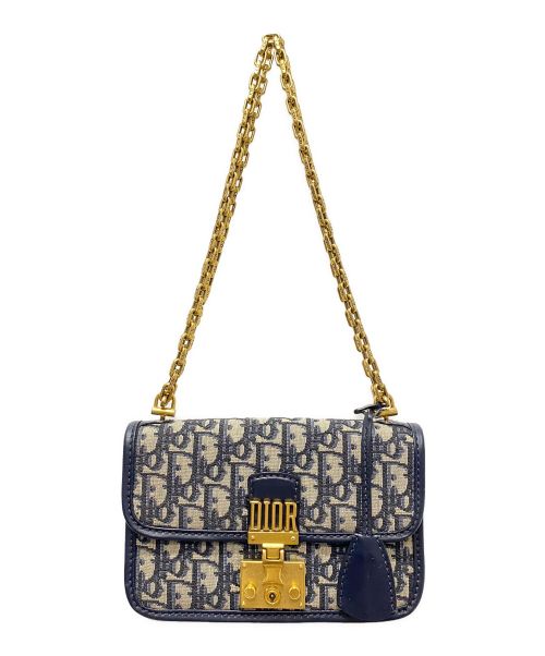 Christian Dior（クリスチャン ディオール）Christian Dior (クリスチャン ディオール) アディクト フラップチェーンショルダーバッグ ネイビーの古着・服飾アイテム