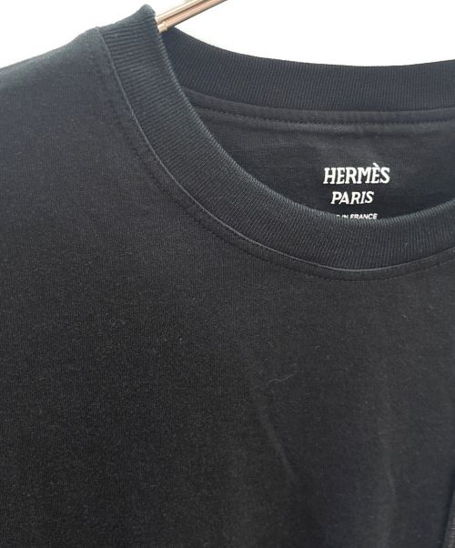 HERMES（エルメス）HERMES (エルメス) 23AW アッシュ『H』ポケット ショートスリーブカットソー ブラック サイズ:36の古着・服飾アイテム