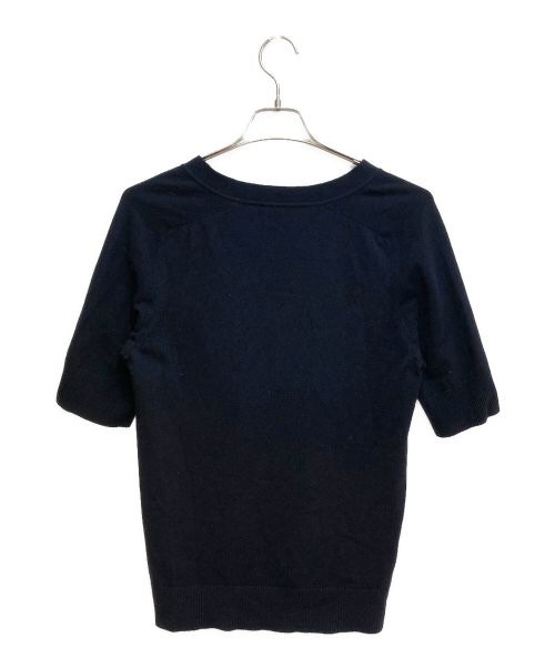 HERMES（エルメス）HERMES (エルメス) Silk scarf switching knit（シルクスカーフ切替ニット） ブラック サイズ:40の古着・服飾アイテム