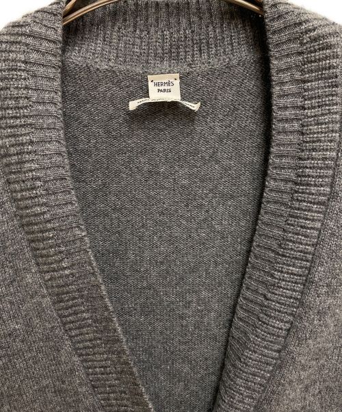 HERMES（エルメス）HERMES (エルメス) CASHMERE LONG CARDIGAN（カシミヤロングカーディガン） グレー サイズ:34の古着・服飾アイテム