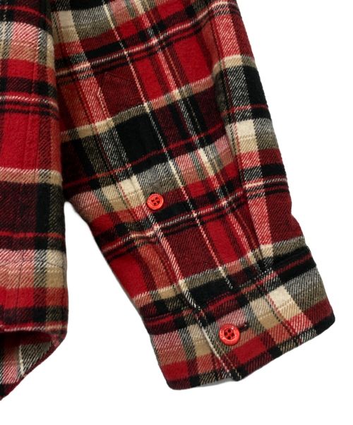 BALENCIAGA（バレンシアガ）BALENCIAGA (バレンシアガ) オーバーサイズチェックキルティングブルゾン レッド×ブラック サイズ:38の古着・服飾アイテム
