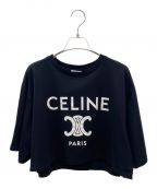 CELINEセリーヌ）の古着「クロップドトリオンフTシャツ」｜ブラック