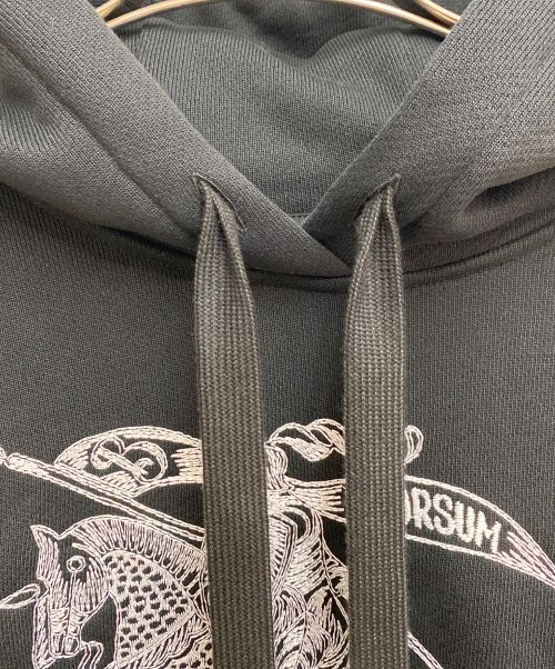 BURBERRY（バーバリー）BURBERRY (バーバリー) Embroidered logo hoodie（刺繍ロゴパーカー） ブラック サイズ:Lの古着・服飾アイテム