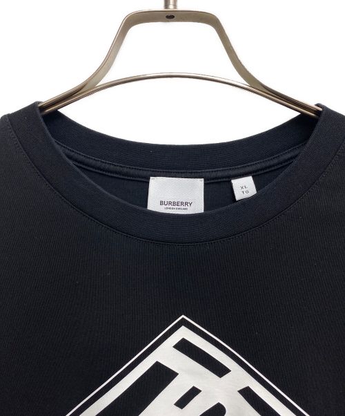 BURBERRY（バーバリー）BURBERRY (バーバリー) Front Design T-shirt (フロントデザインカットソー) ブラック サイズ:XLの古着・服飾アイテム